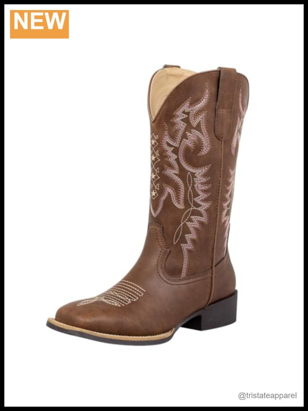 Square Toe Cowboy Boots for Women, Wide Calf, Embroidered Western Boots,